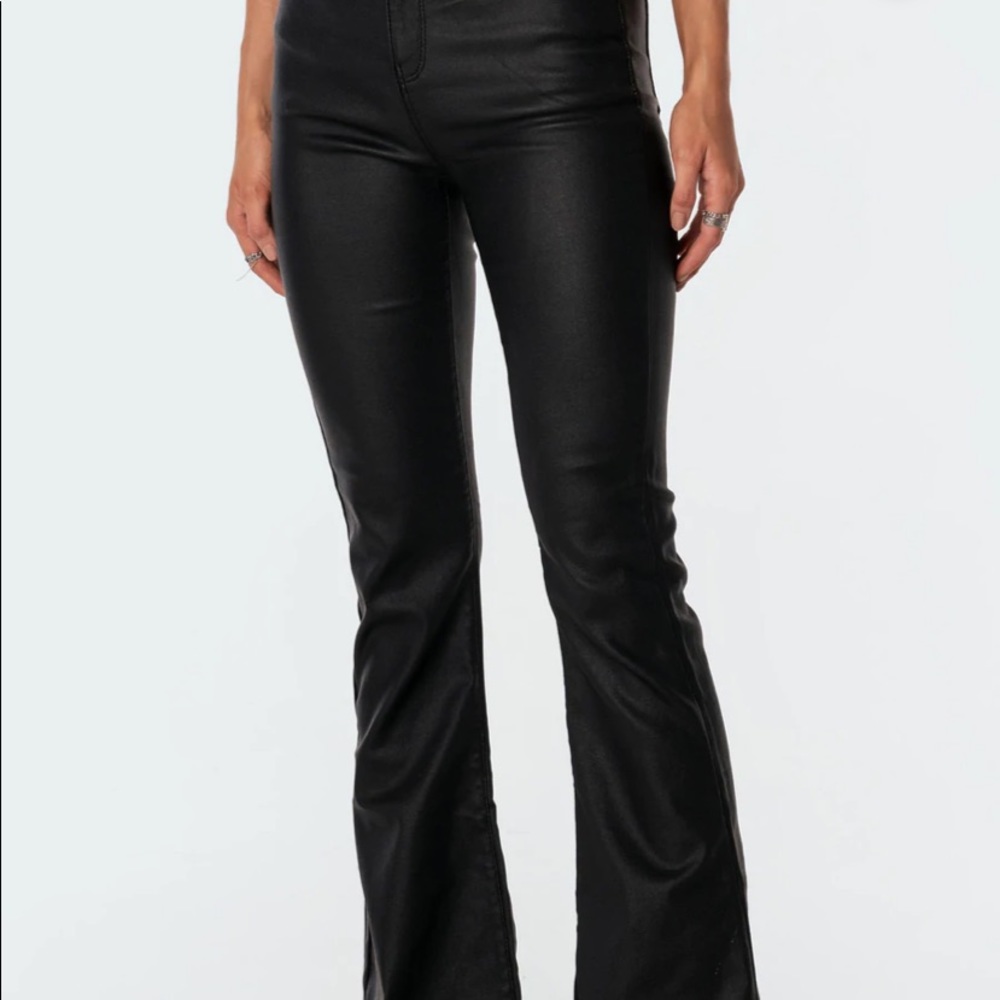 Edikted Boot cut Faux leather pants
